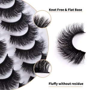 10 pairs of fluffy, dense false eyelashes with a knot-free flat base for a natural 3D look