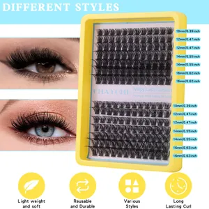 Kit di ciglia finte a ciuffetti da 10-16mm per un effetto naturale e voluminoso