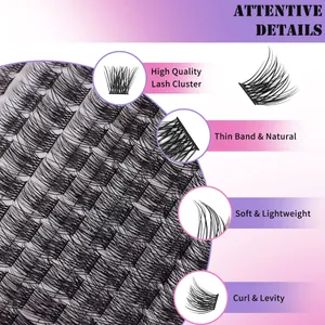 Natural black lash clusters with thin bands for a soft, voluminous and lightweight curl