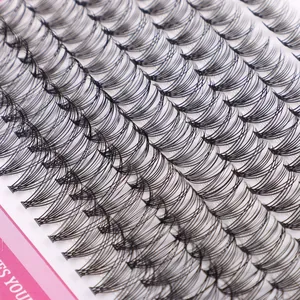 640 clusters of dense black segment eyelashes with D-curl for a natural thick volume look
