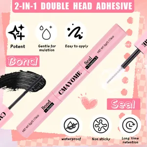 Dual-ended eyelash glue bond and seal with biotin and vitamin E for lash extensions