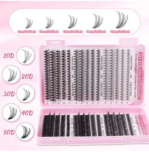 Detailed chart of various density and length specifications for black DIY false eyelashes