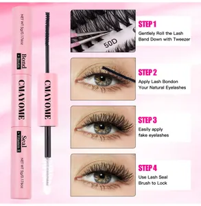 Detailed view of dual-ended pink lash bond and seal with biotin and vitamin E