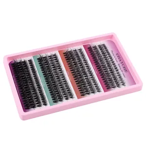 320 clusters DIY eyelash extension set with 4 styles of C-curl natural thick lashes