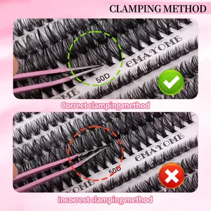 Guide for 50D cluster lashes: correct use of pink tweezers for dense eyelash extension