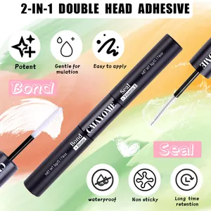 Dual-ended eyelash bond and seal with biotin and vitamin E for 150 clusters lash extension