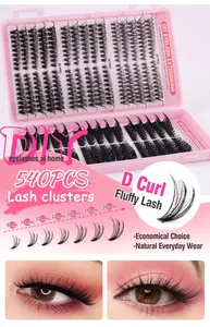 540 clusters DIY individual eyelashes with D curl mix of 8-16mm lengths for a voluminous look