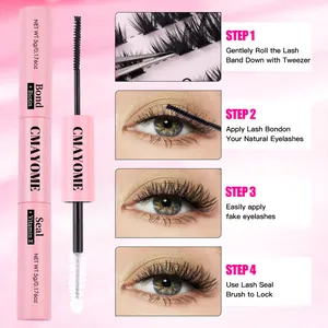 Professional 2-in-1 eyelash bond and seal set with biotin and vitamin E for lash extension