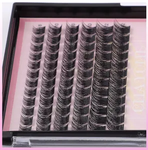 Primer plano de pestañas individuales 8-12mm con curvatura densa y textura natural