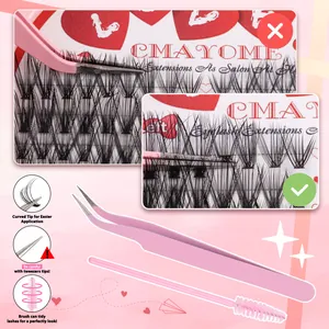 Pink lash tweezers and spoolie brush set for precise individual eyelash application