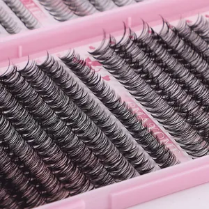 DIY false eyelashes set in black, featuring dense volume and natural curls in 10-11mm length