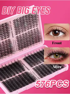Comparaison de 576 faux cils individuels en grappes, longueurs de 10 à 16 mm