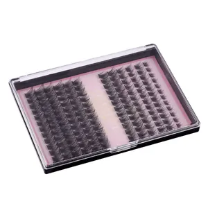Set pestañas postizas naturales densas C-curl DIY 8-16mm longitud mixta caja negra