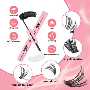 DIY eyelash cluster kit with waterproof bond and seal for natural volume and lash curl