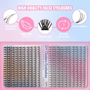 Kit d'extensions de cils DIY haute capacité avec divers cils volume russes courbure D