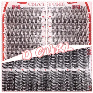 Kit de faux cils individuels D-curl avec grappes de 8-16mm pour un effet volumineux