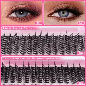 DIY Cluster-Wimpern Set mit 30D und 40D D-Curl Wimpern in einer rosa Aufbewahrungsbox