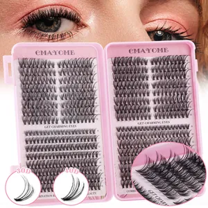 Detailweergave van de 30D en 40D individuele wimperbundels met lengtes van 8mm tot 16mm