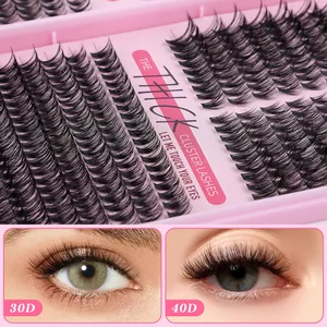 Détails des faux cils 30D et 40D avec comparaison des effets appliqués sur les yeux