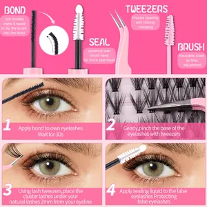 DIY Wimpernverlängerungs-Set mit Kleber, Versiegelung, Pinzette und Anleitung