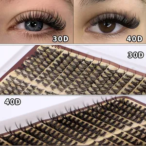 Detailansicht der 30D und 40D Einzelwimpern mit natürlichem D-Curl-Schwung