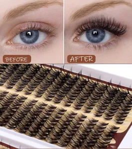 Detaillierter Vorher-Nachher-Vergleich der Wimpernverlängerung mit dichten Büscheln