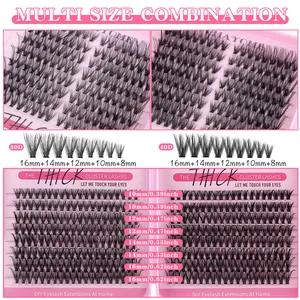 Kit d'extensions de cils DIY volume 30D/40D avec longueurs mixtes de 8mm à 16mm