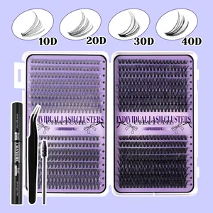 Kit di ciglia finte individuali con colla Bond & Seal e pinzetta per volume naturale