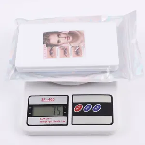 Detailed view of individual cluster eyelashes in a compact storage case weighing 75g