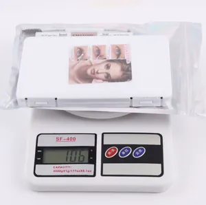 DIY cluster lashes set showing total weight of 106g on a digital scale for accuracy