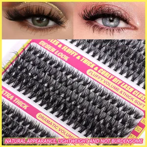 300 clusters pluizige dikke krullende wimperverlenging set van 10mm tot 14mm mix