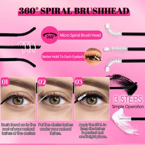 Zweiseitiger Wimpernkleber Bond und Seal mit 360-Grad-Spiralbürsten für Wimpernverlängerung
