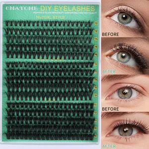 Dettaglio del set di ciglia finte DIY con stili diversi e lunghezze da 10 a 16 mm
