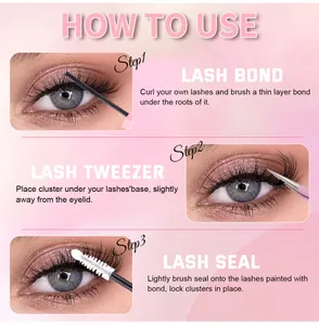 Drei-Schritte-Anleitung für DIY-Wimpernverlängerung mit Bond, Applikation und Versiegelung