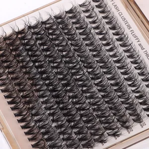 Detail of Y-shaped lash clusters showing different lengths 12mm 14mm 16mm for makeup