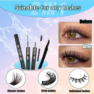 2-in-1 lash bond and seal kit with precision tweezers and biotin-enriched formula