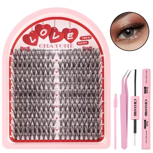 216 Clusters lash extension kit with bond, seal, tweezers and brush for natural dense look