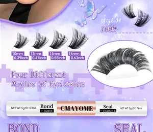 Macro shot of 100D volume DIY cluster lashes in 10-16mm lengths and dual eyelash bond