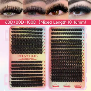 Kit extension ciglia fai-da-te con volume 60D 80D 100D e lunghezze 10-16mm in box rosa