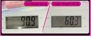 Detailed view showing the 60.3g gross weight and 5g net content of the cosmetic container