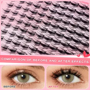 Gedetailleerde vergelijking van voor- en na-effecten met natuurlijke wimperclusters