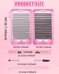 Detailed size specifications for the D-curl individual lash clusters and tool kit