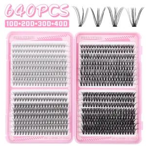 640er Set DIY Einzelwimpern Set mit 10D-40D Schwung und gemischten Längen von 8-18mm