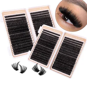 Voluminöse Einzelwimpern-Set mit 8mm bis 18mm Längen in tiefschwarzem Finish