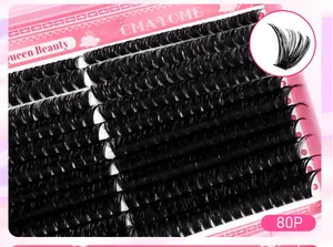 Détail macro du kit de faux cils individuels avec options de longueur de 8mm à 18mm
