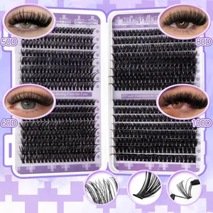 DIY cluster lash kit with D-curl 10-16mm individual lashes for a natural look
