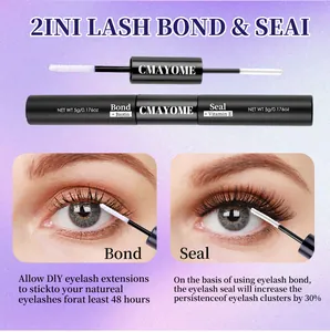 Dual-ended eyelash bond and seal with biotin and vitamin E for 48h long-lasting lash extensions
