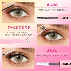 Dreiteiliges Wimpernverlängerungs-Set mit Bond, Seal und präziser Pinzette