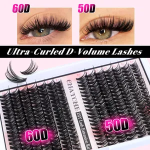 DIY cluster lashes set 50D 60D D-curl volume 9-16mm eyelashes extension kit