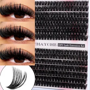 DIY Lash Extension Kit featuring voluminous 30D+40D segment eyelashes for a dense curled look